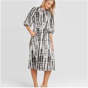 Who What Wear tie-dye 3/4 sleeve midi dress size large
